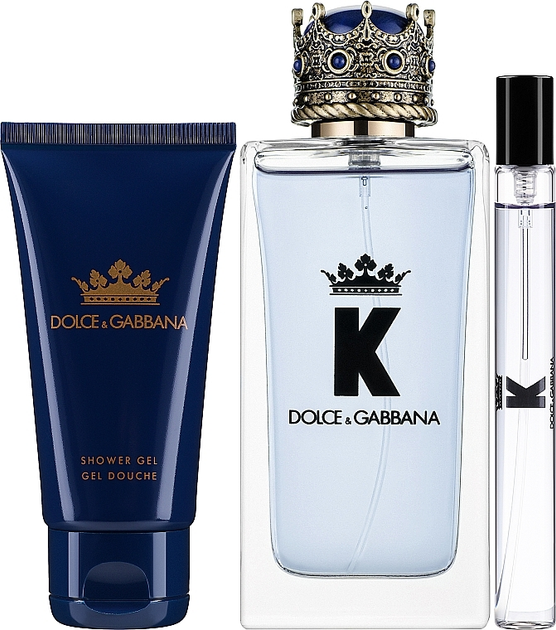 Набір для чоловіків Dolce & Gabbana K Парфумована вода 100 мл + 10 мл + Гель для душу 50 мл (8057971187126) - зображення 2