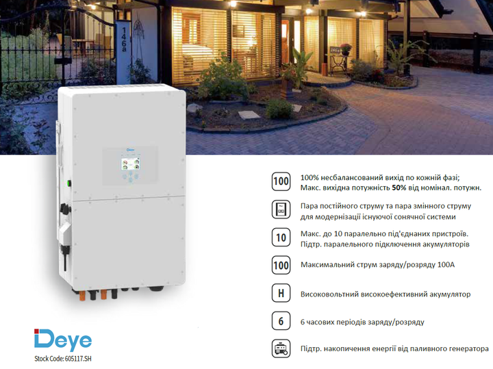 Гибридный инвертор Deye SUN-30K-SG01HP3-EU-AM2 - изображение 3