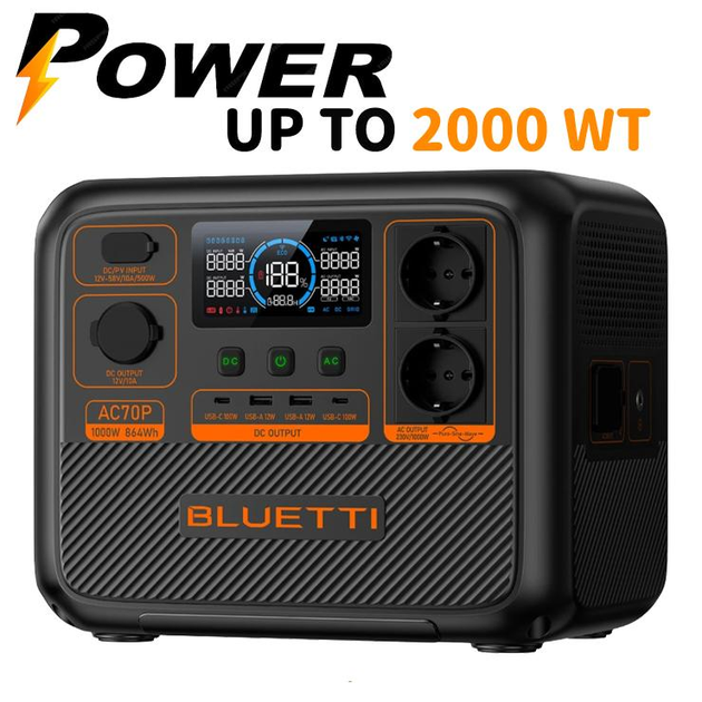 Зарядная станция Bluetti (PowerOak) AC70P 1000W (пик 2000Вт) 864Wh ...