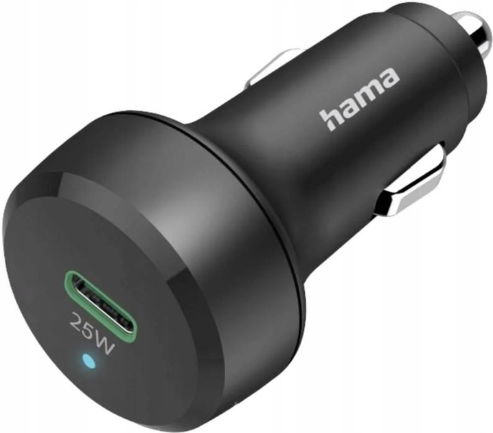 Ładowarka samochodowa Hama USB-C QC PD 25W Czarna (4047443489524) - obraz 1