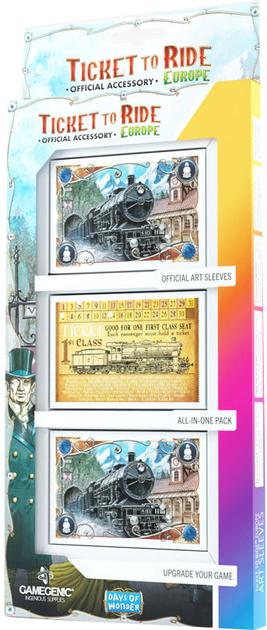 Карткові сорочки Gamegenic Ticket to Ride Europe Art Sleeves 58 x 90 мм 168 шт (4251715410493) - зображення 2