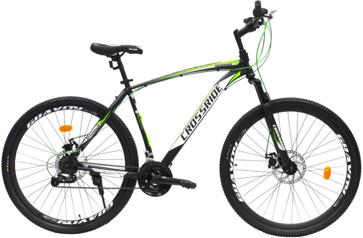 Акція на Велосипед Crossride Madman 27.5" 17" 2023 Чорно-зелений (0184-З-17) + Велосипедні шкарпетки в подарунок від Rozetka