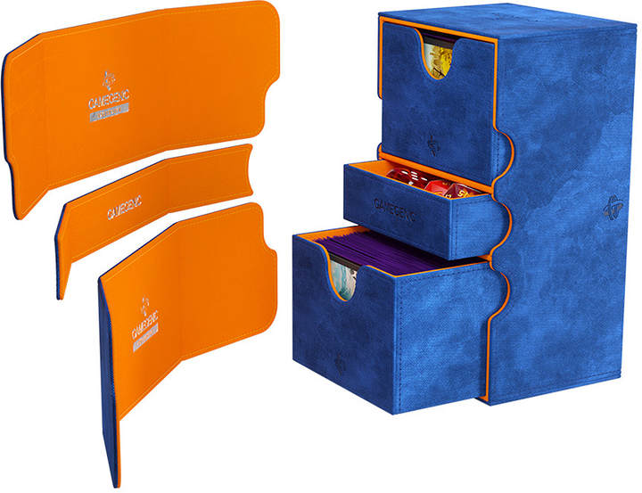 Pudełko na karty Gamegenic Stronghold 200+ XL Convertible Exclusive Line 7.5 x 10 x 6 cm Blue / Orange (4251715412930) - obraz 2