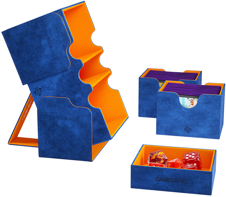 Pudełko na karty Gamegenic Stronghold 200+ XL Convertible Exclusive Line 7.5 x 10 x 6 cm Blue / Orange (4251715412930) - obraz 3