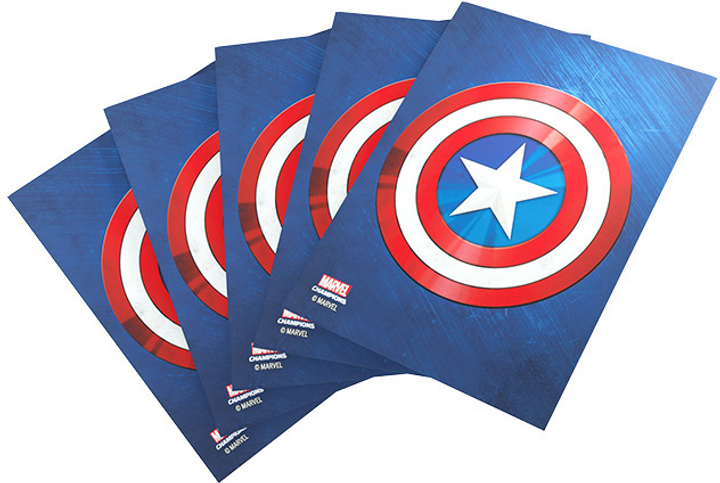 Koszulki na karty Gamegenic Marvel Champions Art Sleeves 66 x 91 mm Captain America 50 + 1 szt (4251715409619) - obraz 3