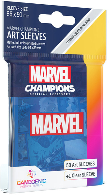Koszulki na karty Gamegenic Marvel Champions Art Sleeves 66 x 91 mm Blue 50 + 1 szt (4251715409770) - obraz 3