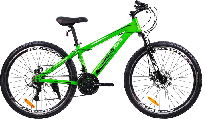 Акція на Велосипед Crossride SkyLine 26" 13" 2023 Зелений (0239-130-2) + Велосипедні шкарпетки в подарунок від Rozetka