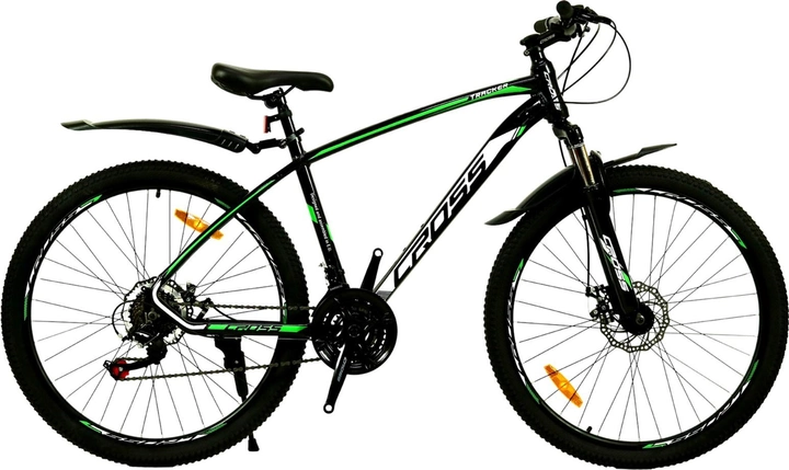 Акція на Велосипед Cross 27" Tracker 2022 Рама 17" Black-Green (27СTA-004938) + Велосипедні шкарпетки в подарунок від Rozetka