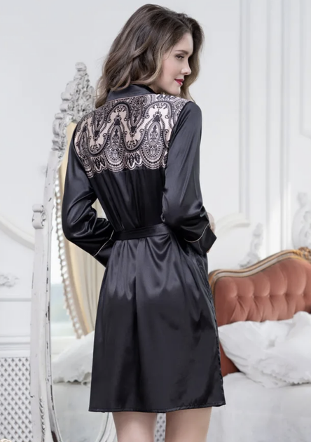 Рубашка-халат Mia-Amore 8937 48(XL) Черный - Фото 3 Рубашка-халат Mia-Amore 8937 48(XL) Черный - изображение 3