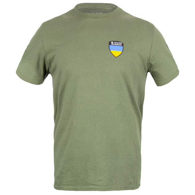 Футболка з малюнком 5.11 Tactical Shield Ukraine Лімітована Серія M Military Green - зображення 2