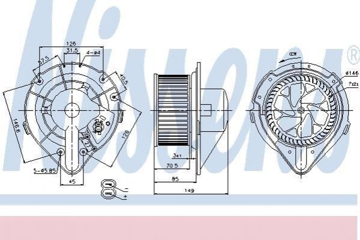 Вентилятор пічки NISSENS 87064 Audi 80, A4 8A1820021 - зображення 1