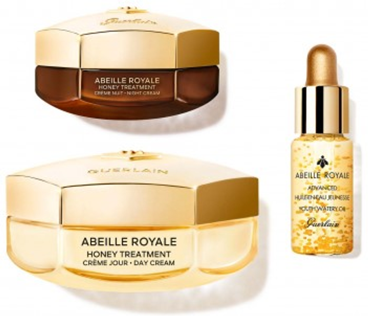 Zestaw do pielęgnacji twarzy Guerlain Abeille Royale Krem na dzień 50 ml + Krem na noc 15 ml + Olejek 15 ml (3346470619180) - obraz 2