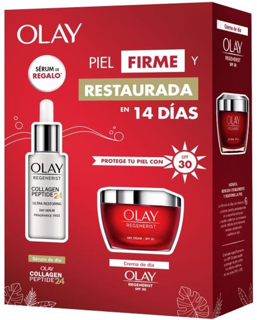 Набір для догляду за обличчям Olay Collagen Peptide 24h Денний крем 50 мл + Сироватка для обличчя 40 мл (8700216228794) - зображення 1