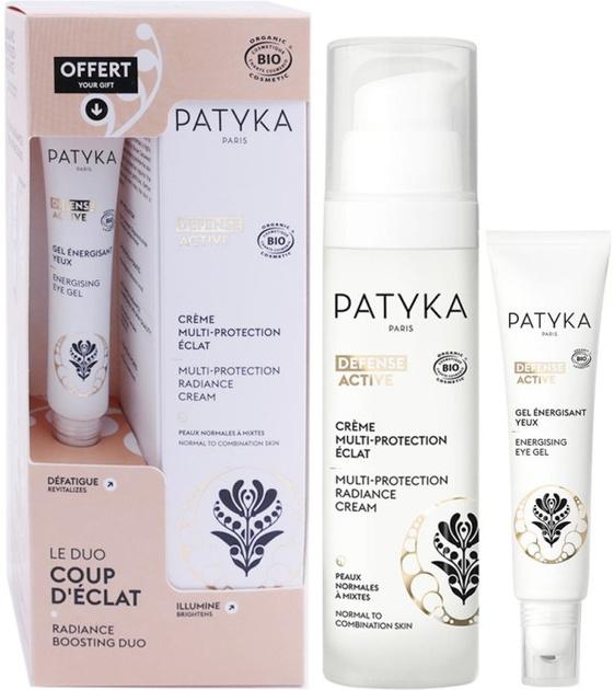 Набір для догляду за обличчям Patyka Defense Active Cream Organic Multi-Protection Radiance Крем для сяйва 50 мл + Гель для шкіри навколо очей 15 мл (3700591969027) - зображення 2