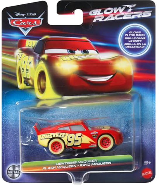 Pojazd Mattel Cars Glow Racers McQueen świecący w ciemności (0194735158522) - obraz 1