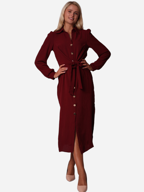 Плаття-сорочка міді осіннє жіноче Ax Paris DA1660 XL Темно-червоне (5063259016531) - зображення 1