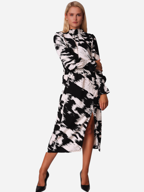 Sukienka midi jesienna damska Ax Paris DA1682 XL Czarno-biała (5063259024680) - obraz 1
