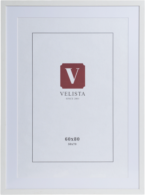 Рамка с паспарту Velista 24W-6003v МДФ 50х70 см Белая (2801000013162 ...