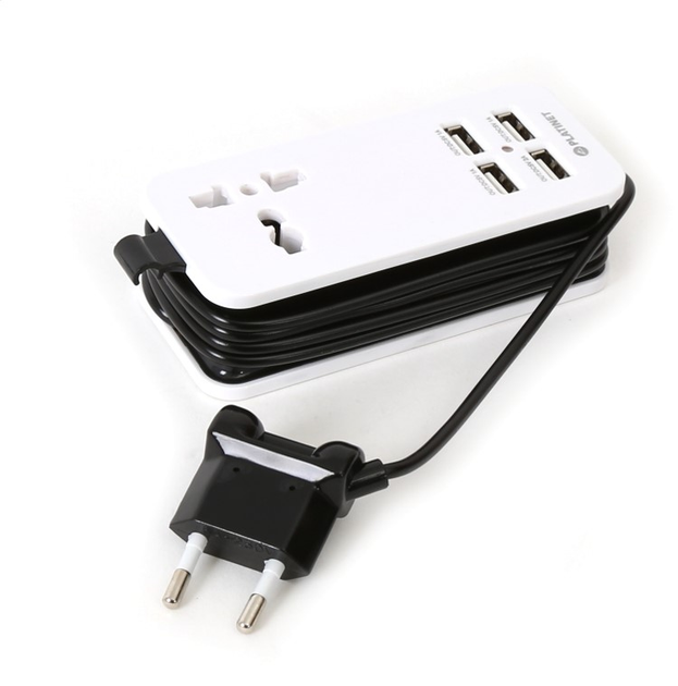 Мережевий зарядний пристрій Platinet 2 x USB A + 2 x USB C 20W White/Black (PLCUSBT4BW) - зображення 2