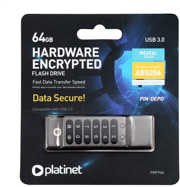 Pendrive Platinet 45809 128GB USB 3.2 / Type-C Black (PMFP128) - obraz 3