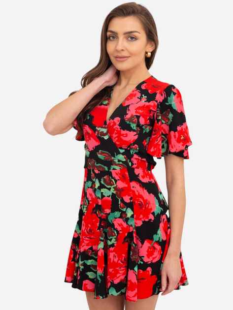 Sukienka damska w kwiaty Ax Paris DA1858 XL Czerwona (5063259098711) - obraz 1