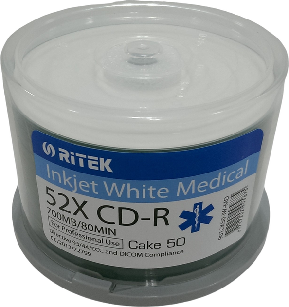 Dyski Traxdata Ritek CD-R 700MB 52X Printable Medical Cake 50 szt (8717202995875) - obraz 1