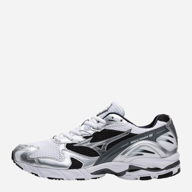 Buty do biegania męskie z amortyzacją Mizuno Wave Rider 10 D1GA210405 44.5 Biały/Srebrny (5059431091489) - obraz 1