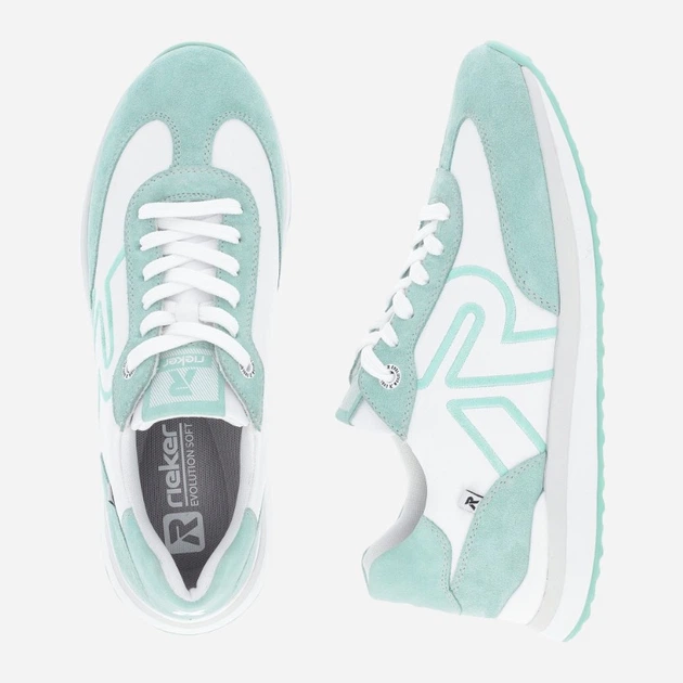 Buty sportowe damskie RIEKER REV42509-81 37 Biały/Turkusowy (4061811750078) - obraz 7