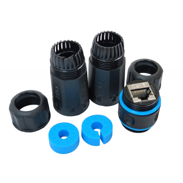 Перехідник мережевий Lucom RJ45 STP6 F/F 1:1 Outdoor для кабелів D=4-8mm чорний(62.09.8338) - изображение 3