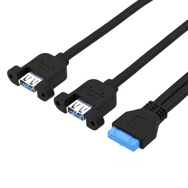 Планка корпусна Lucom USB3.0 A-Pinheader x2 0.50m 19pin чорний(62.09.8239) - Фото 1 Планка корпусна Lucom USB3.0 A-Pinheader x2 0.50m 19pin чорний(62.09.8239) - изображение 1