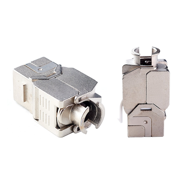 Роз'єм Lucom RJ45 STP6a-конектор /F Keystone AWG22-26 LSA PoE+ срібний(62.09.8116) - изображение 5