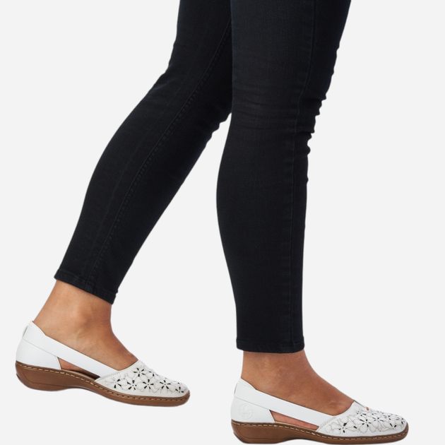 Жіночі туфлі зі шкіри RIEKER RIE41356-80_CO 41 Білі (4060596309587) - зображення 2