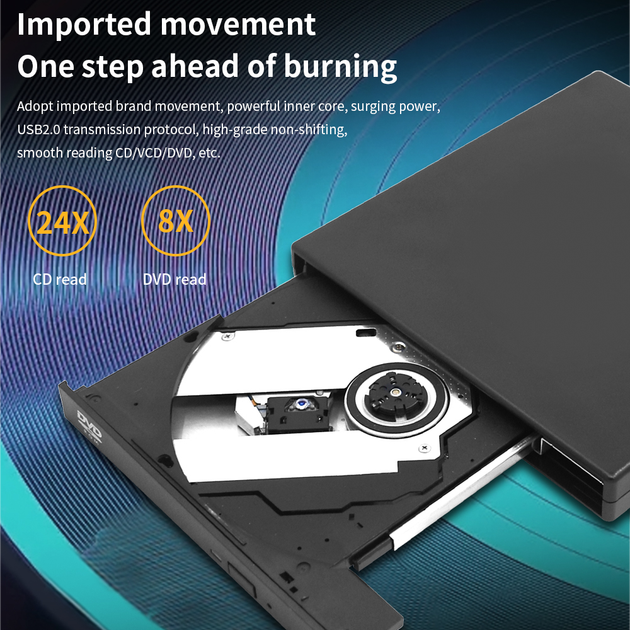 Внешний портативный привод Maiwo DVD/CD USB 2.0 (K520B-D) - изображение 10