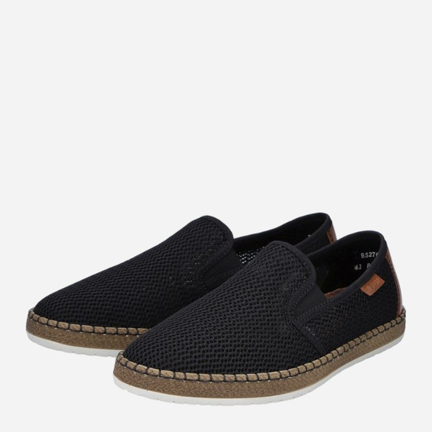 Espadryle męskie RIEKER RIEB5276-00_CO 42 Czarne (4059954790075) - obraz 4