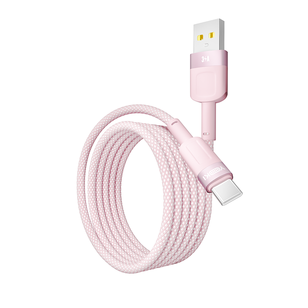 Кабель для зарядки и обмена данными USB YOKI YK-ST41 STYLE Series USB/Type C 60W (3A/20V), 1.2 метра, Розовый - изображение 5