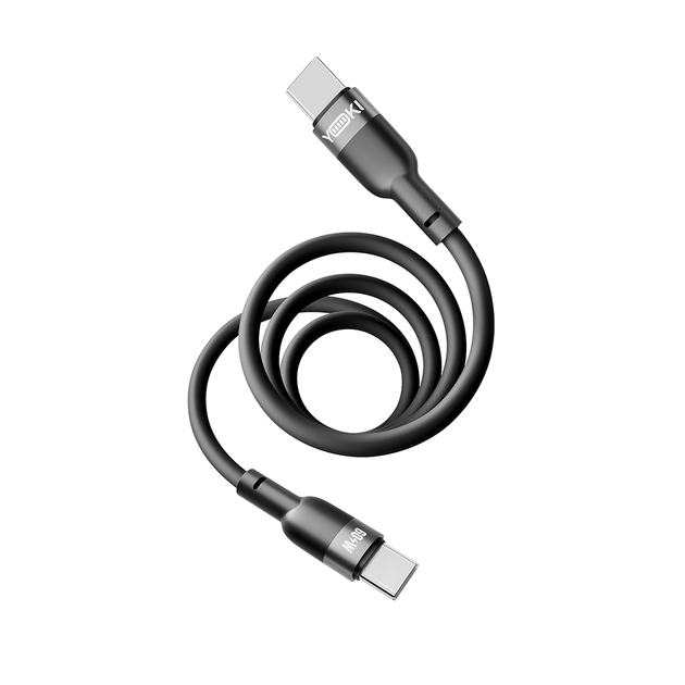 Кабель для зарядки и обмена данными USB YOKI YK-SI50 SILICONE Series Type-C to Type-C 60W (3A/20V), 1.2 метра, Черный - Фото 4 Кабель для зарядки и обмена данными USB YOKI YK-SI50 SILICONE Series Type-C to Type-C 60W (3A/20V), 1.2 метра, Черный - изображение 4