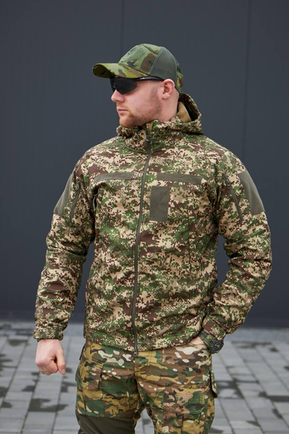Мужская Куртка Хищник "Soft Shell" с капюшоном камуфляжная размер S - изображение 2