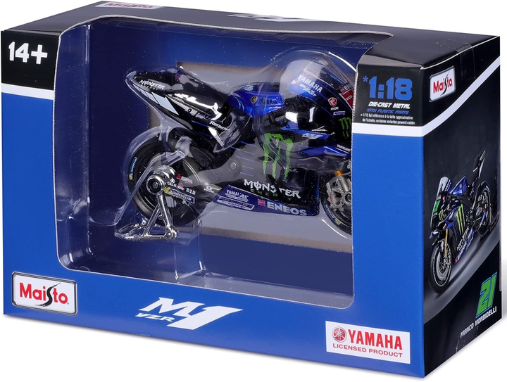 Model metalowy Maisto Yamaha Factory racing team 2022 1:18 Czerwono-niebieski (0090159363736) - obraz 2