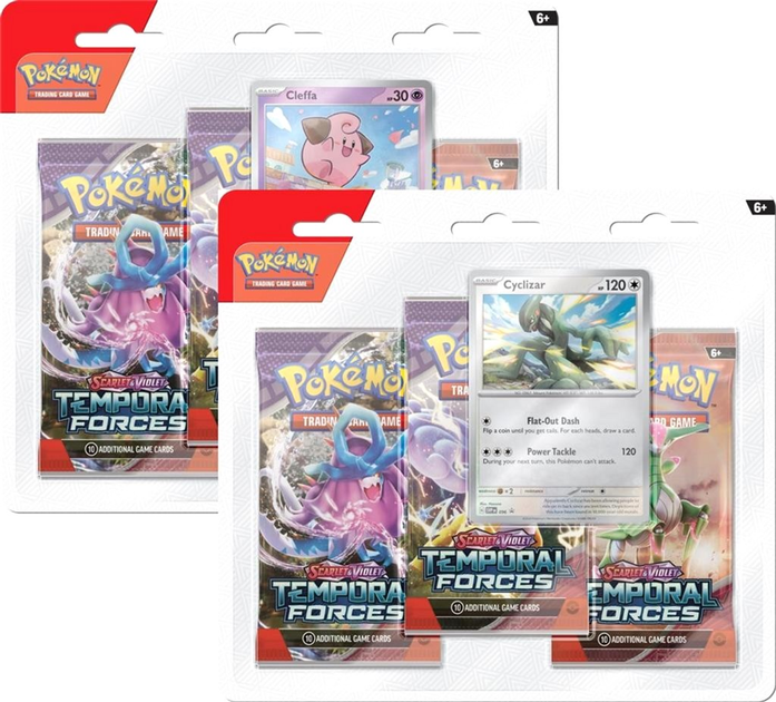 Ігрові карти Pokemon TCG Temporal Forces 3pack Blister Cyclizar (5903076514752) - зображення 2