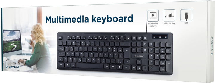 Клавіатура дротова Gembird USB Black (KB-MCH-04) - зображення 2