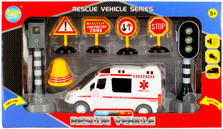 Швидка допомога з аксесуарами Mega Creative Rescue Vehicle зі світлом і звуком (5908275187615) - зображення 1