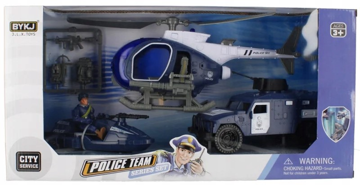 Набір поліцейського транспорту Mega Creative Police Team Поліцейська машина + Поліцейський квадроцикл + Поліцейський вертоліт (5904335897135) - зображення 1