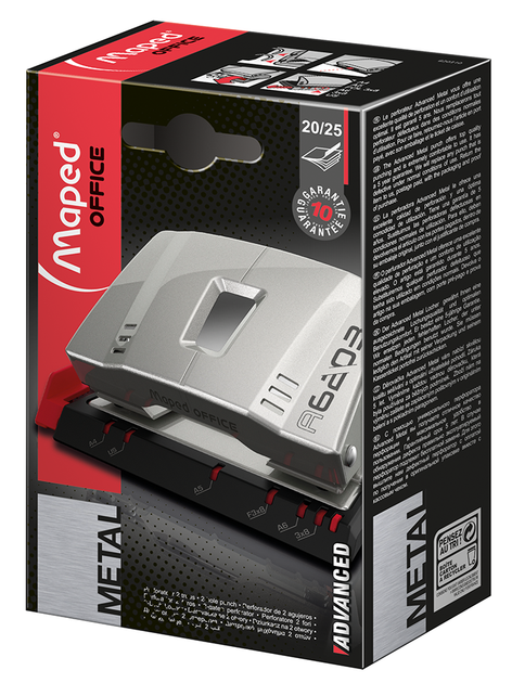 Дырокол металлический ADVANCED METAL, 20/25л., серебряный - изображение 5