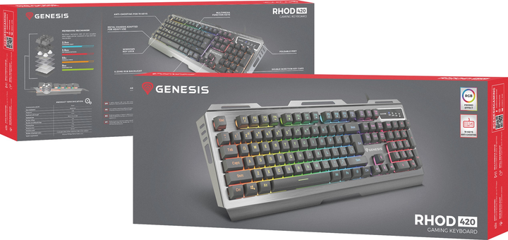 Клавіатура дротова Genesis Rhod 420 RGB USB Black (NKG-1234) - зображення 9