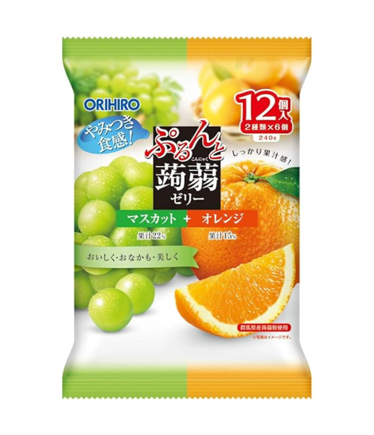 ORIHIRO Purunto Konjac Jelly низькокалорійне конняку-желе (мускат, апельсин), 240 г - Фото 1 ORIHIRO Purunto Konjac Jelly низькокалорійне конняку-желе (мускат, апельсин), 240 г - изображение 1