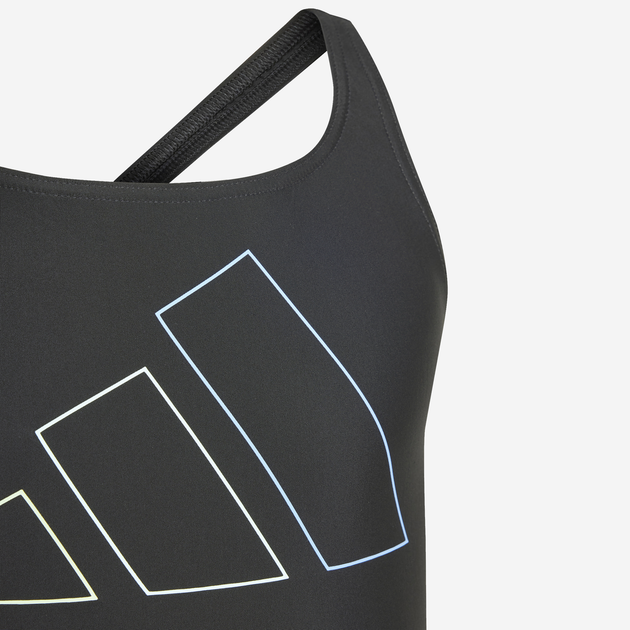 Дитячий суцільний купальник для дівчинки adidas Big Bars Suit G IL7276 104 Чорний (4067887687355) - зображення 4