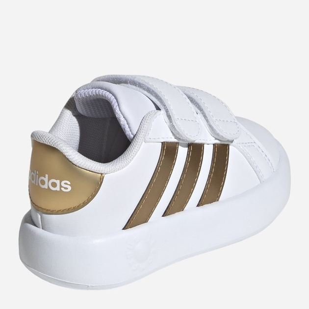 Sneakersy dziecięce dla dziewczynki adidas Grand Court 2.0 Cf I IG6586 23 Białe z złocistym (4067886398627) - obraz 4