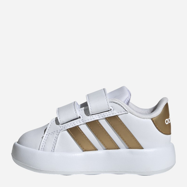 Sneakersy dziecięce dla dziewczynki adidas Grand Court 2.0 Cf I IG6586 26 Białe z złocistym (4067886394995) - obraz 3