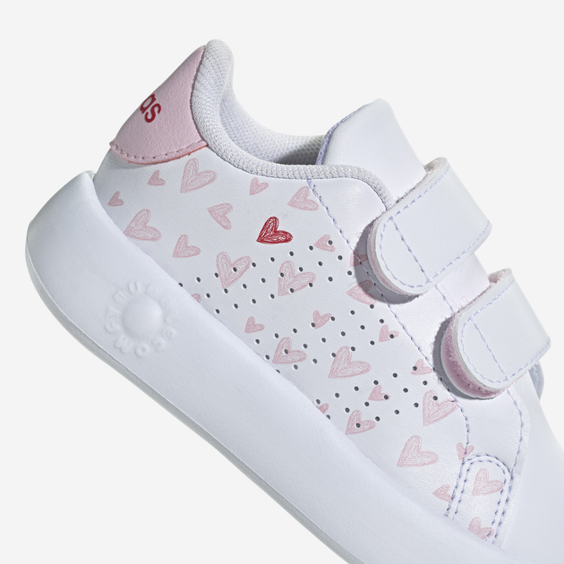 Дитячі кеди для дівчинки adidas Advantage Cf I ID5289 27 Білі з рожевим (4066759468122) - зображення 8