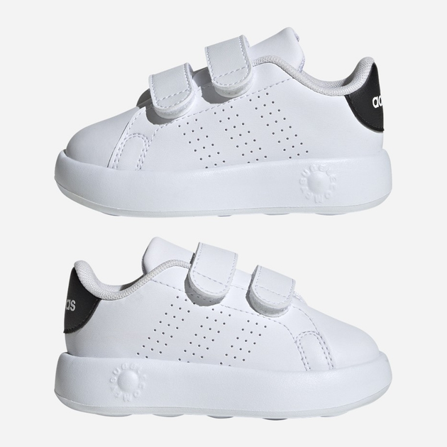 Sneakersy dziecięce dla dziewczynki na rzepy adidas Advantage Cf I ID5284 23.5 Białe z czarnym (4066765025500) - obraz 8